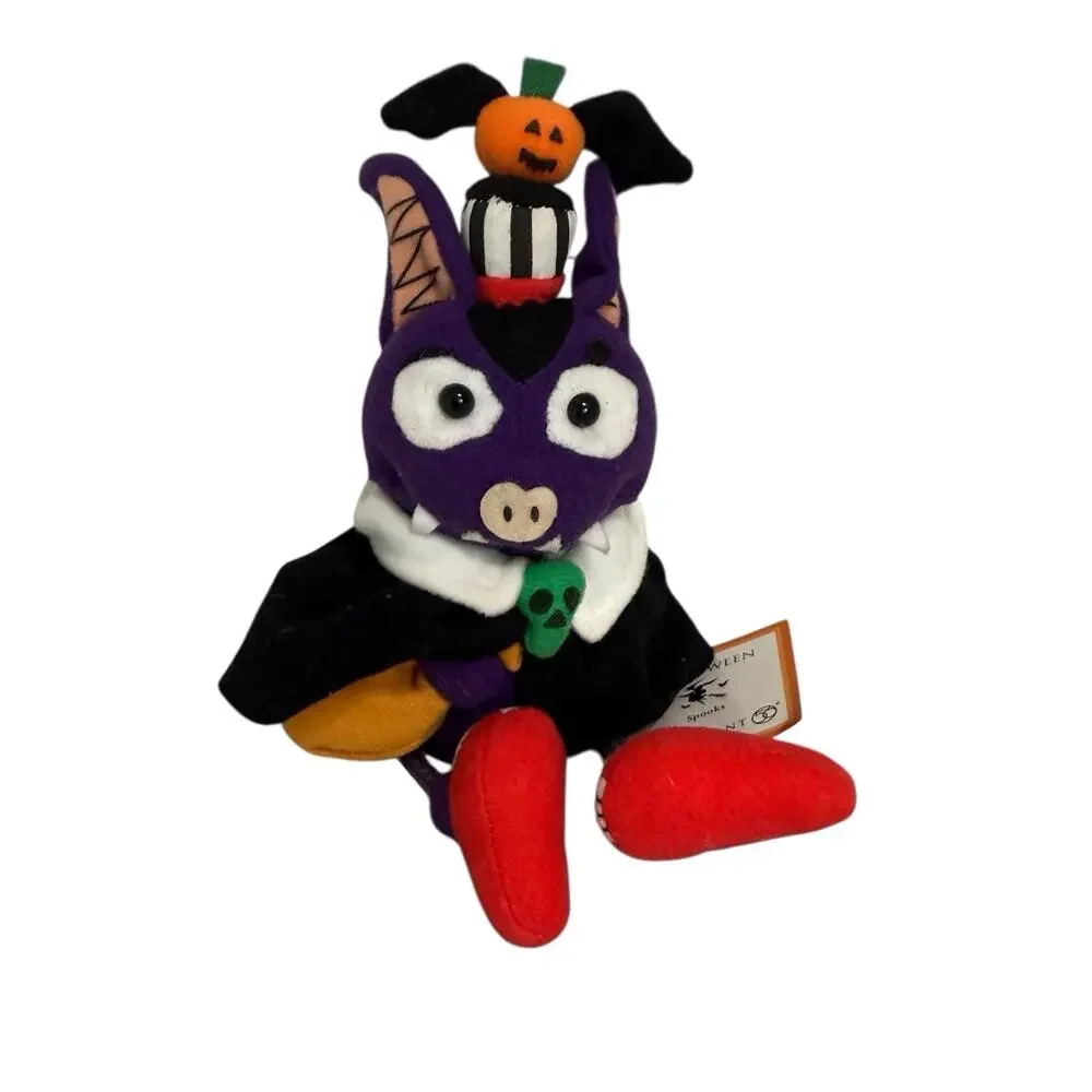 Vintage Department‎ 56 2003 Halloween Decor Rare Shelf Sitter Plush Bat
